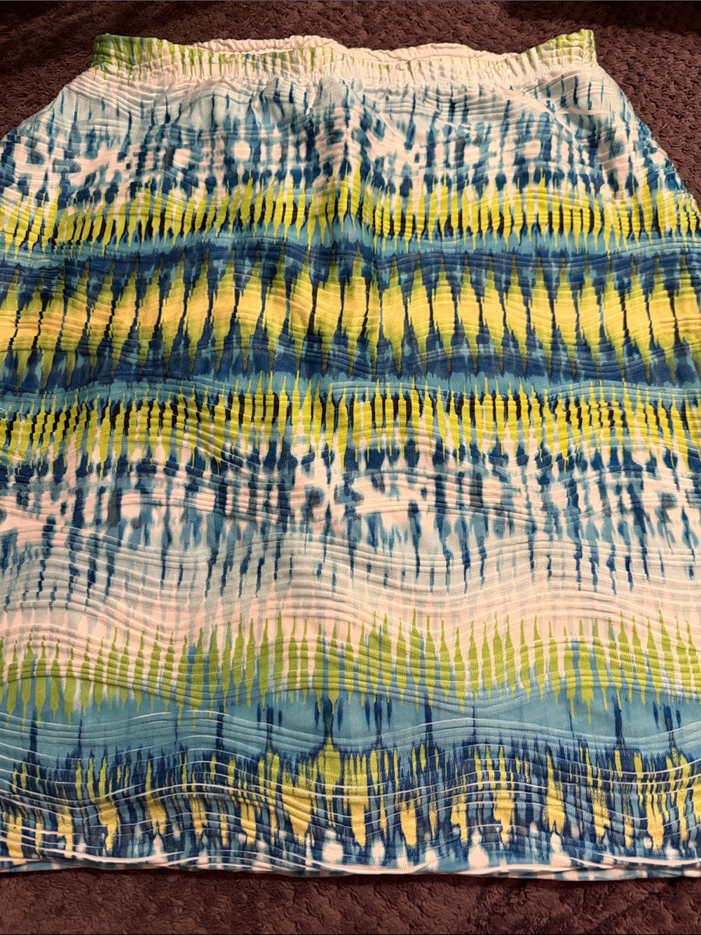 Cato Blue, Yellow & White Maxi Skirt